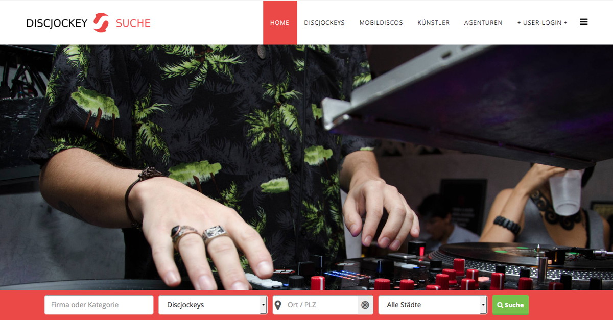 Discjockey-Suche.de - Verzeichnis für DJs, Künstler, Mobildiscos und Agenturen